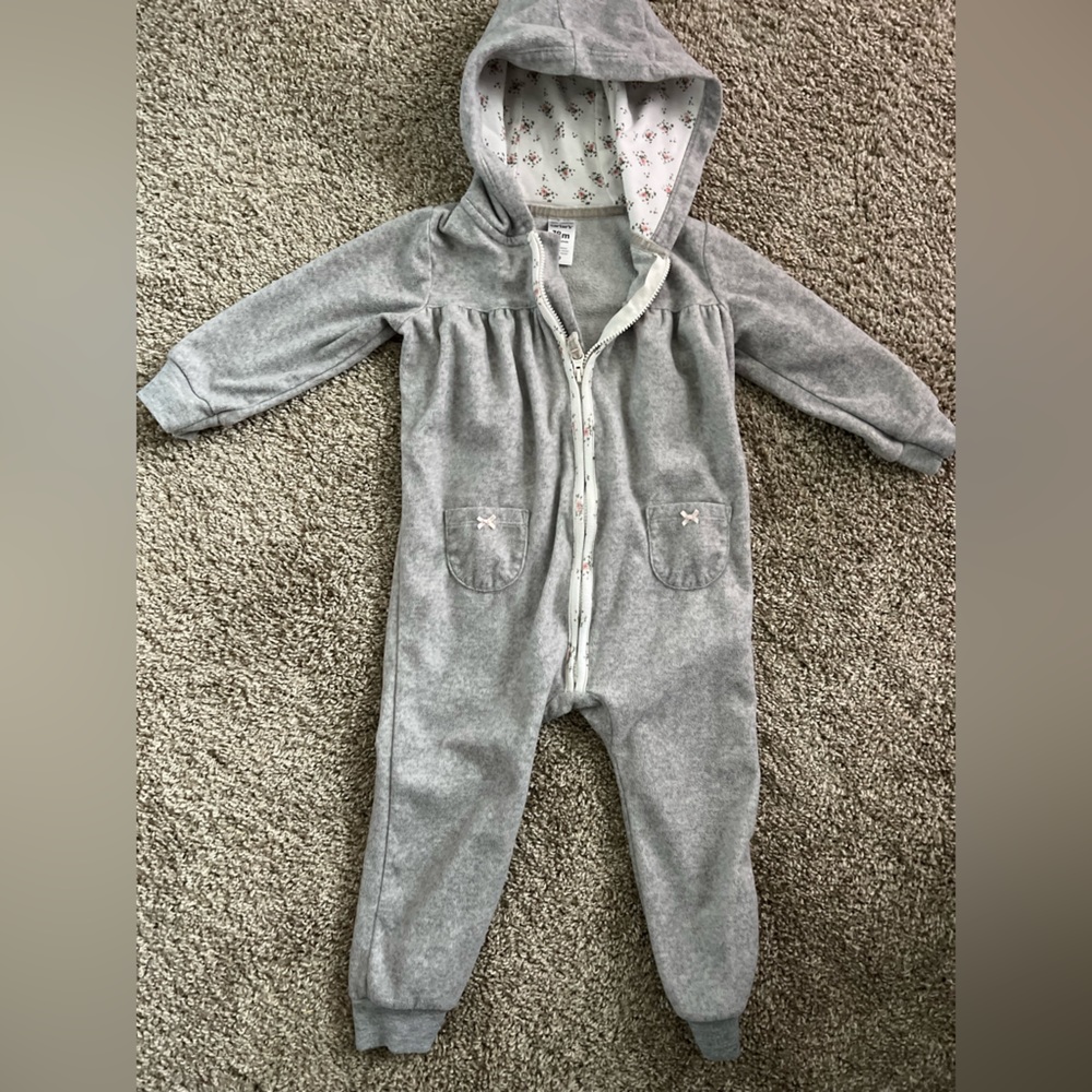 Onesie fleece pajama baby girl 18months warm winter hoodie